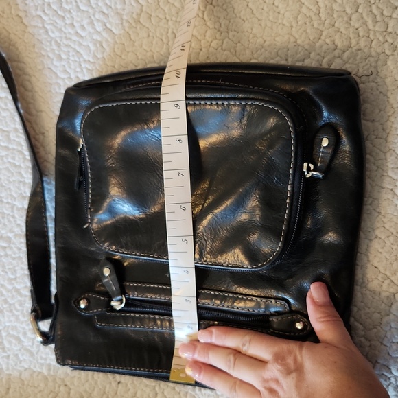 Giani Bernini Geuine Leather Multi Compartment Gingham Plaid  Crossbody Bag Boho - Picture 15 of 16